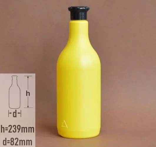 Sticla plastic 750ml culoare galben cu capac flip-top negru